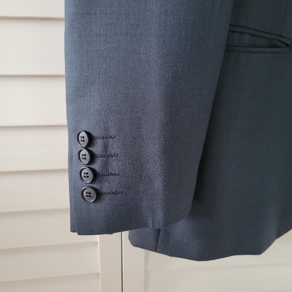 Charcoal 100% Wool Sport Men's Blazer Jacket Size 42R‎ - Picture 3 of 12